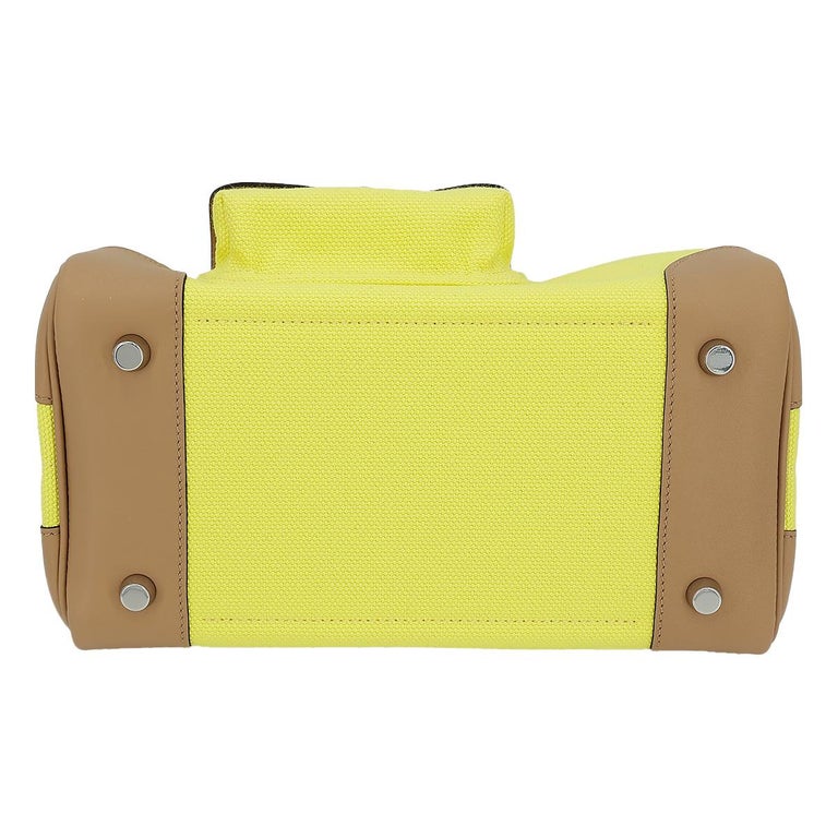 HERMÈS NEW Birkin 25 Cargo Yellow Taupe Toile Swift Leather Top