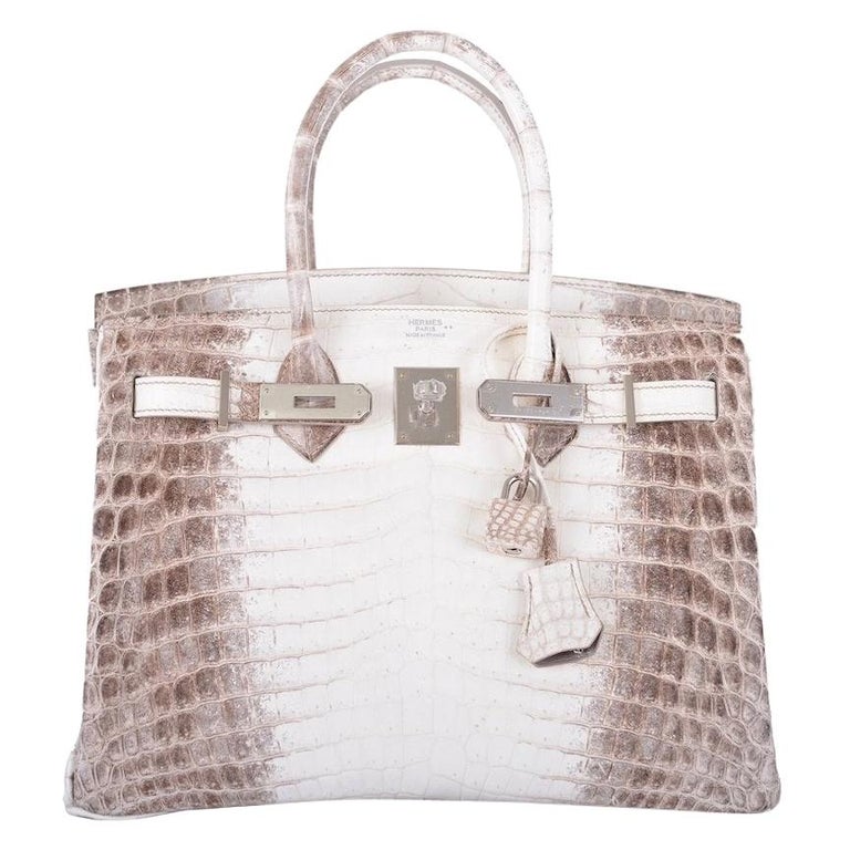 Hermes NEW Birkin 25 Himalayan Croc Exotic Top Handle Satchel Tote Bag