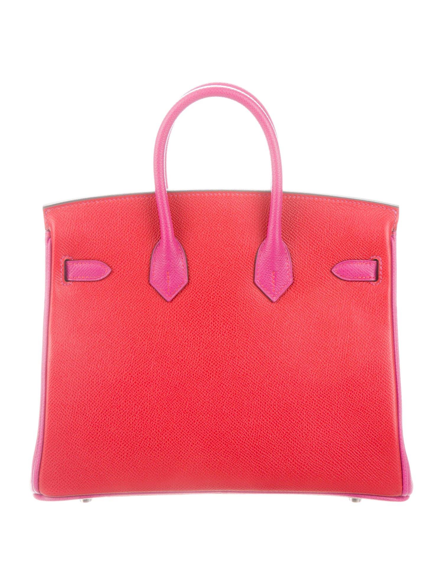 Red Hermes NEW Birkin 25 Palladium Limited Edition Top Handle Satchel Tote Bag W/Box