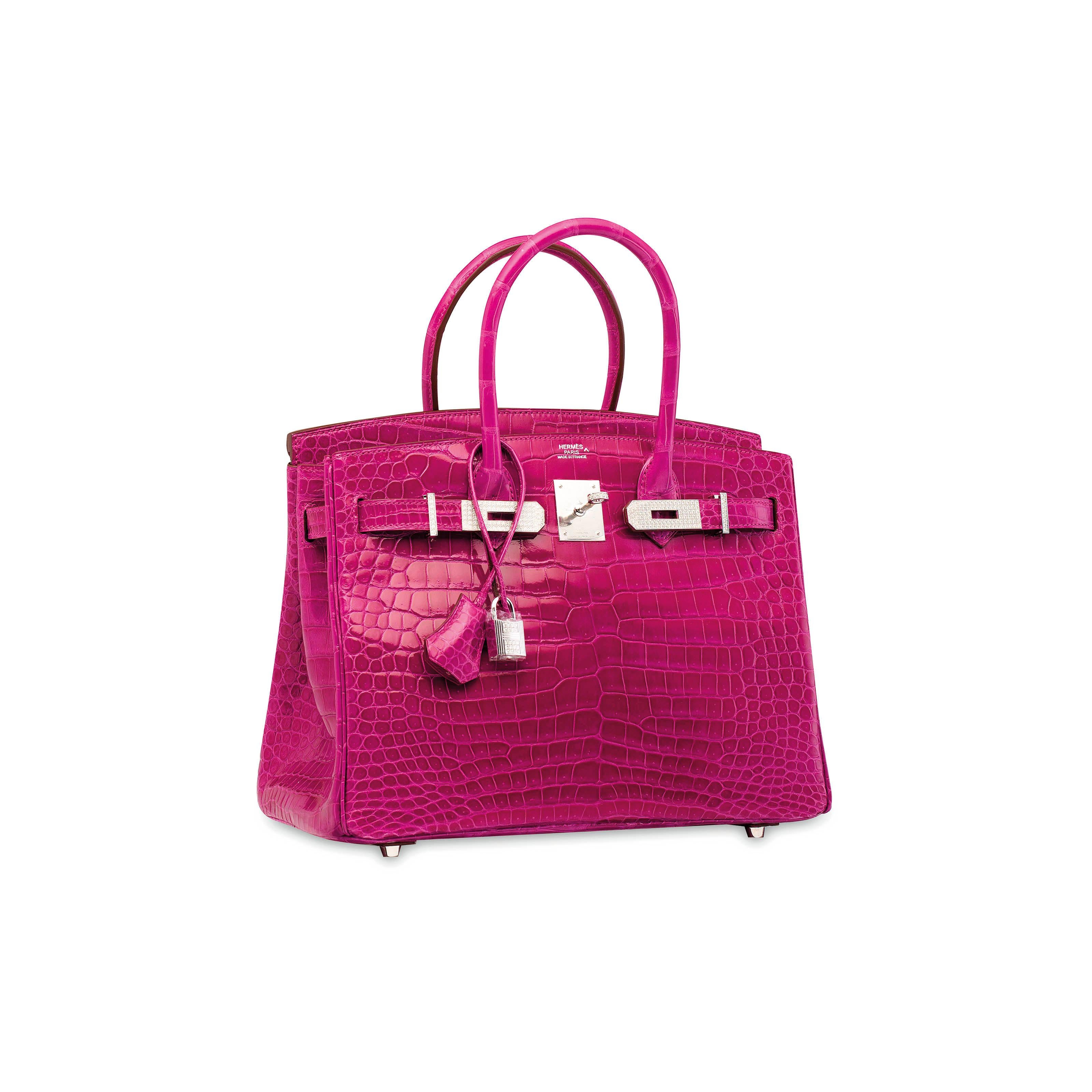 It Gets No Better Than This.

This rare Hermes Crocodile Birkin 25 bag is the ultimate status symbol for only the most discerning of Hermes collectors. Crafted of exotic crocodile skin leather, diamonds and 18Kt white gold hardware, this fuchsia