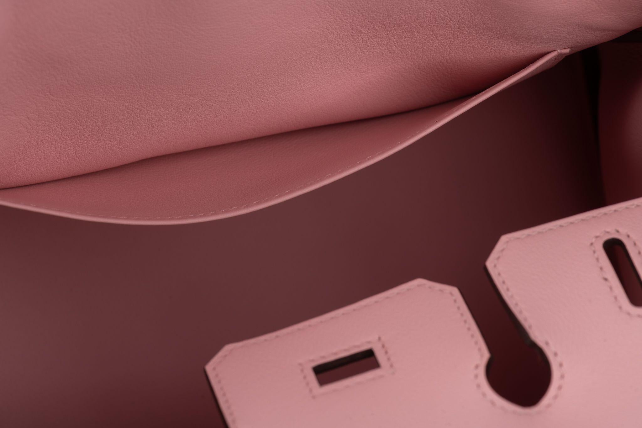 Hermès New Birkin 25 Rose Sakura Swift en vente 9