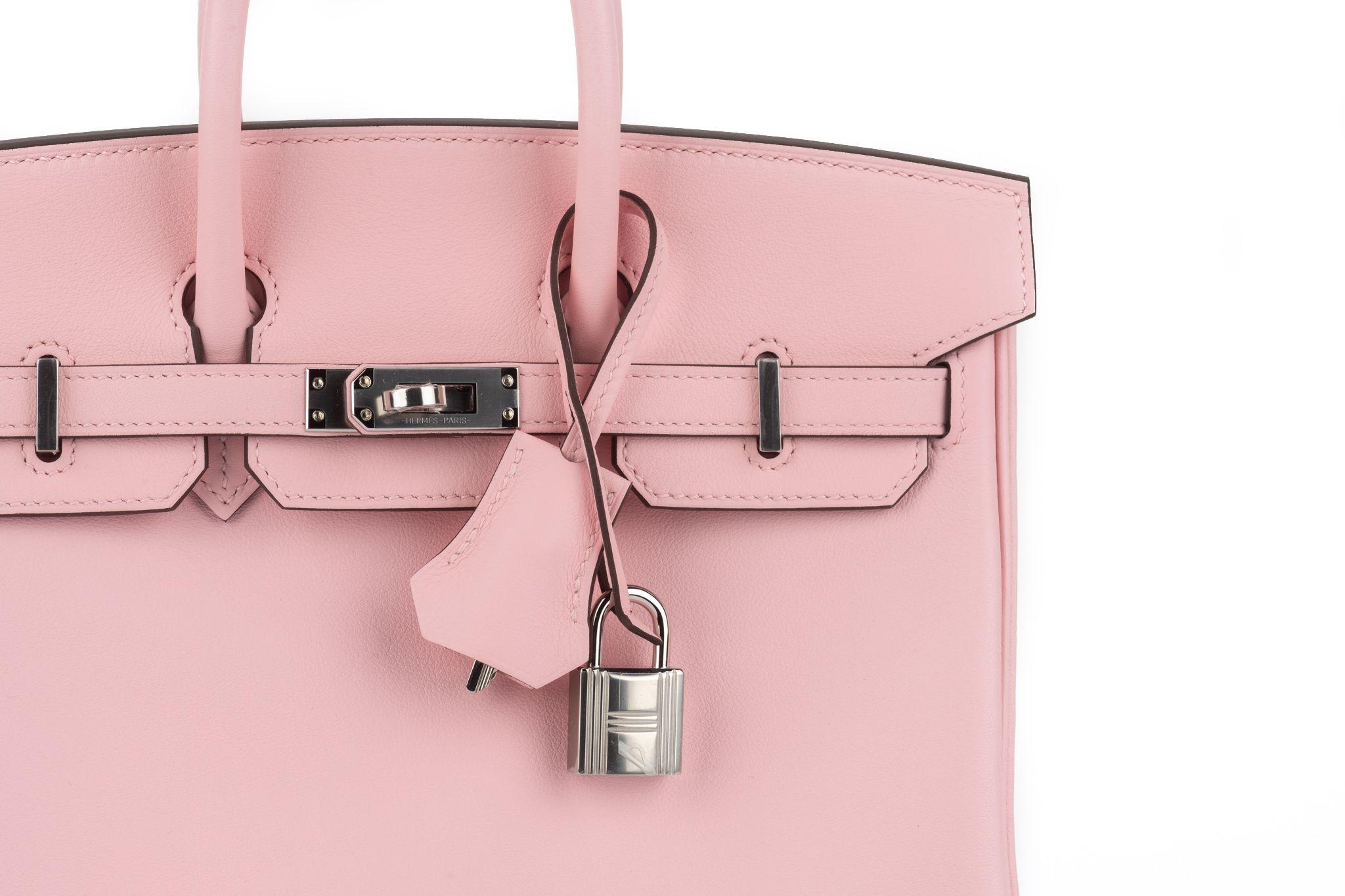 Hermès New Birkin 25 Rose Sakura Swift en vente 3