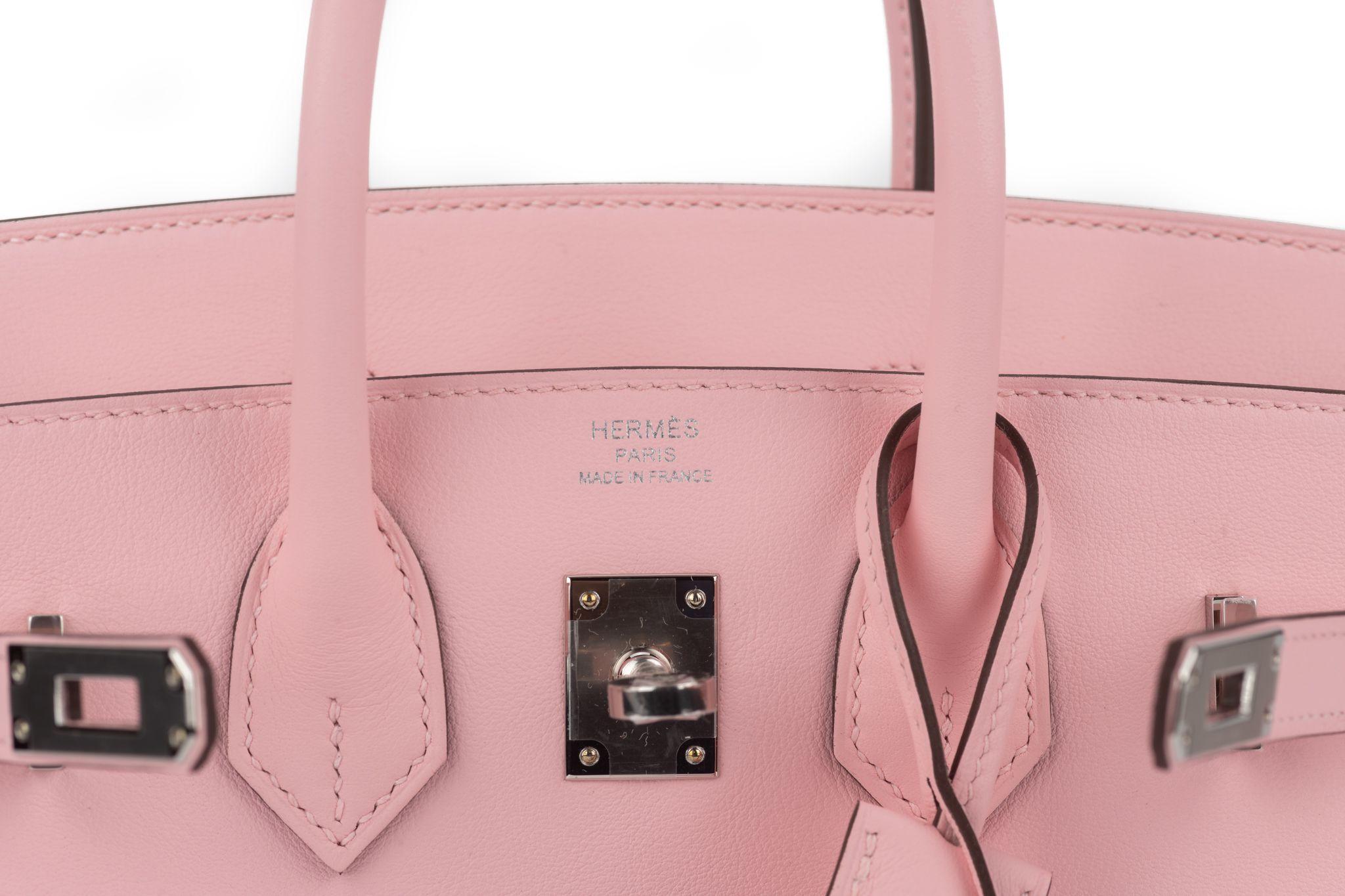 Hermès New Birkin 25 Rose Sakura Swift en vente 4