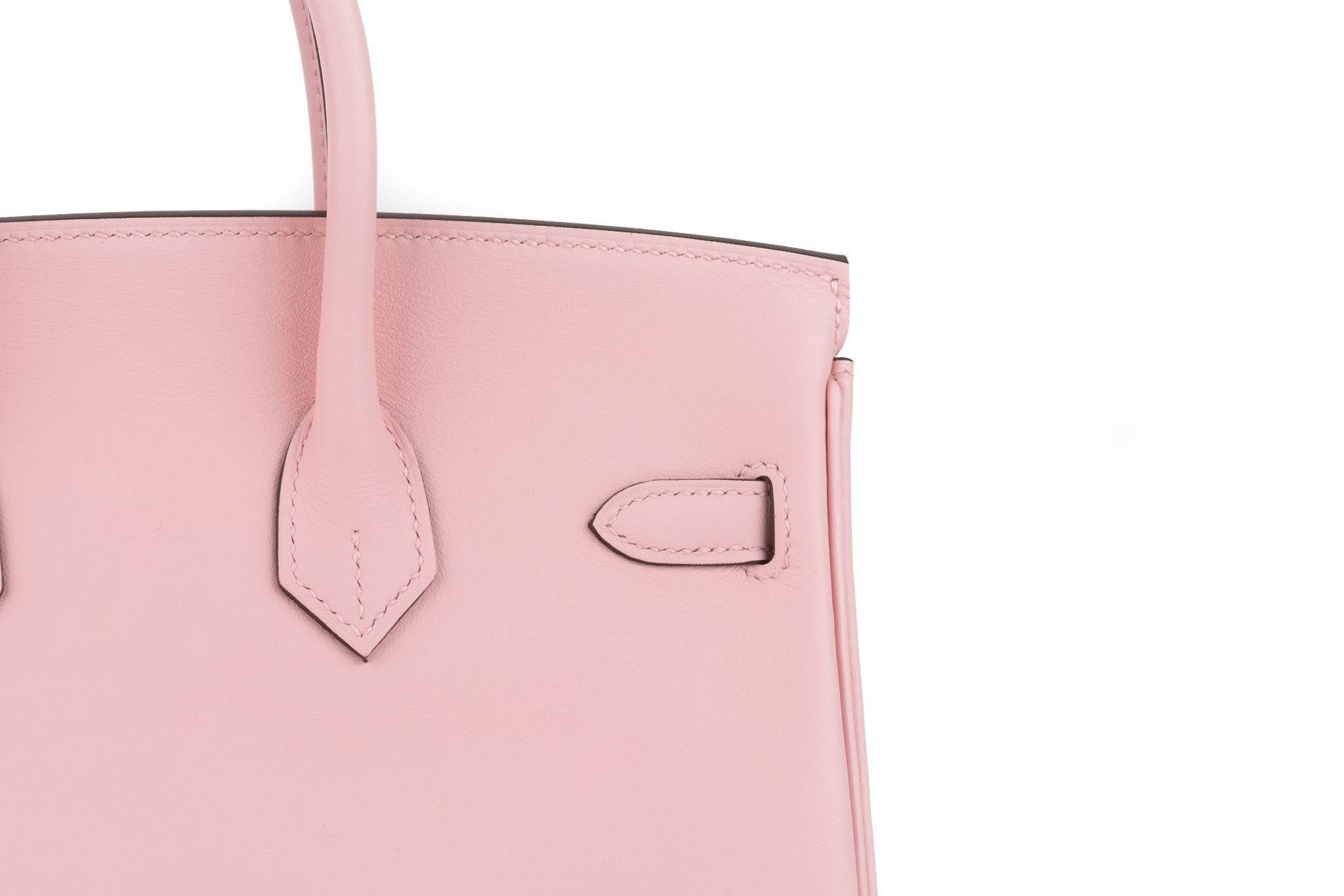 Hermès New Birkin 25 Rose Sakura Swift en vente 5