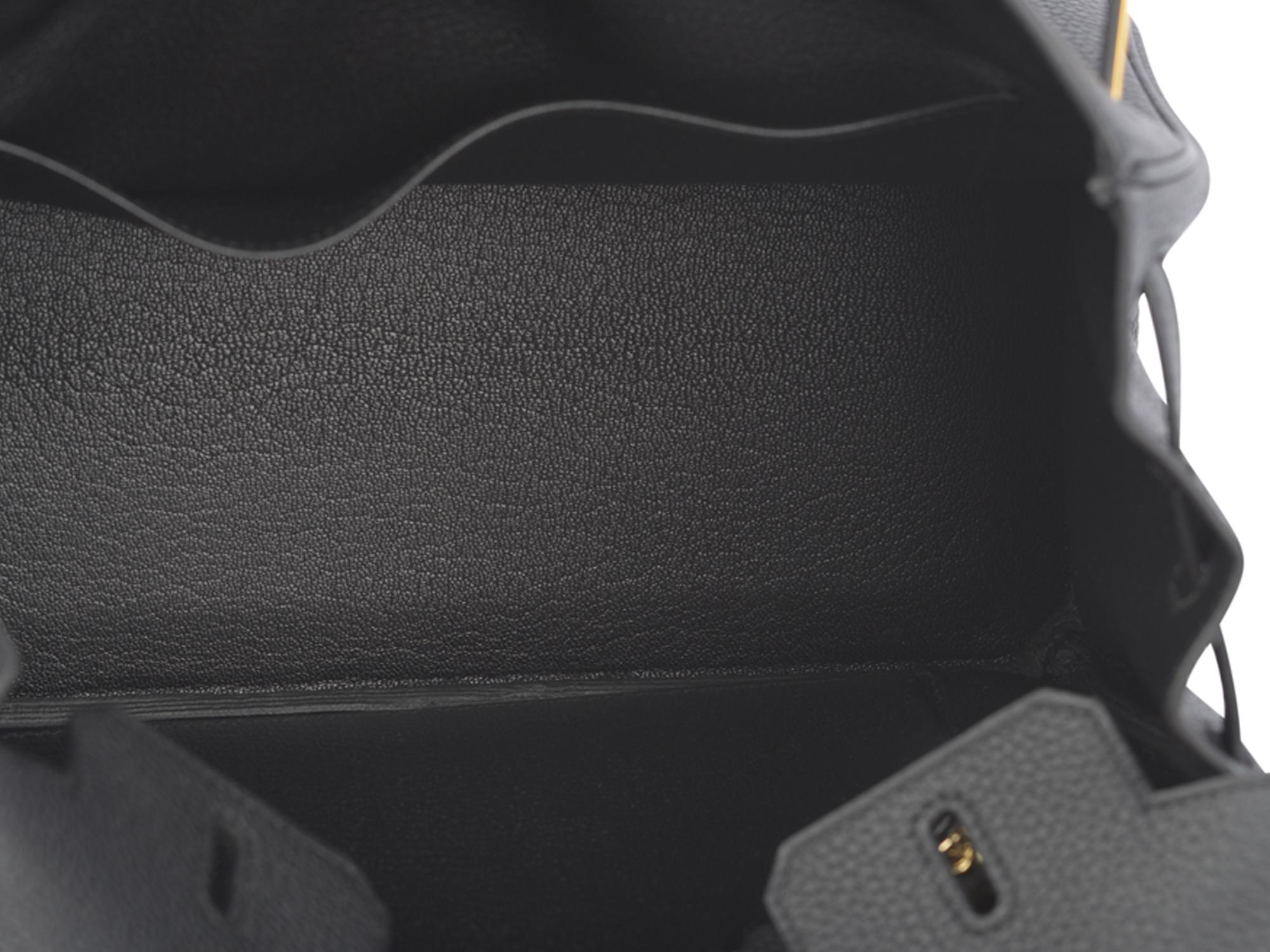 Hermès NEW Birkin 25 Togo Black Gold For Sale 9