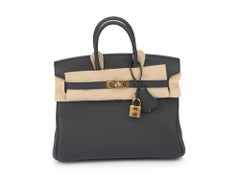 Hermès NEW Birkin 25 Togo Black Gold