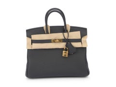 Hermès NEW Birkin 25 Togo Black Gold