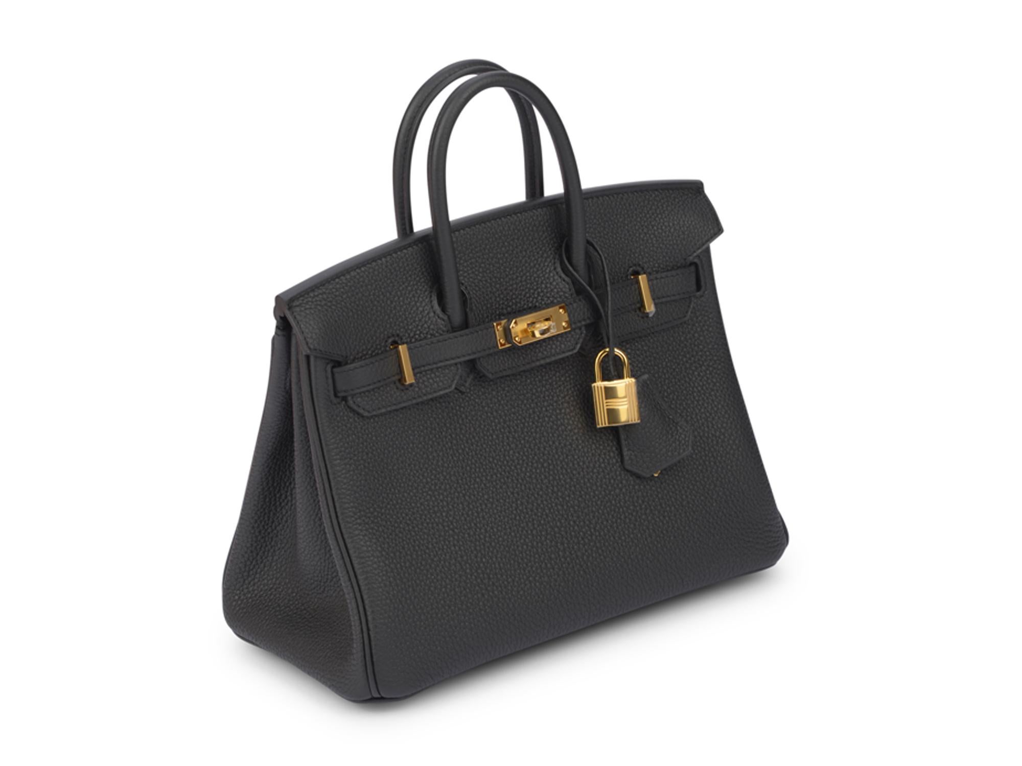 Women's or Men's Hermès NEW Birkin 25 Togo Black Gold For Sale