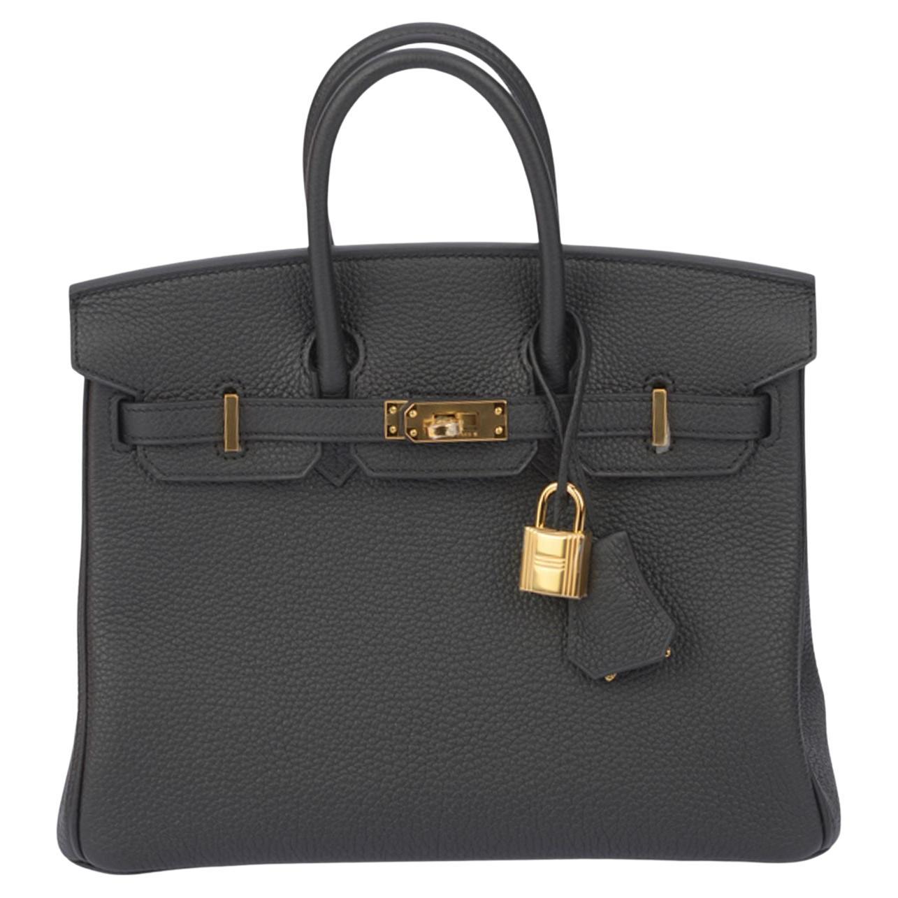 Hermès NEW Birkin 25 Togo Black Gold