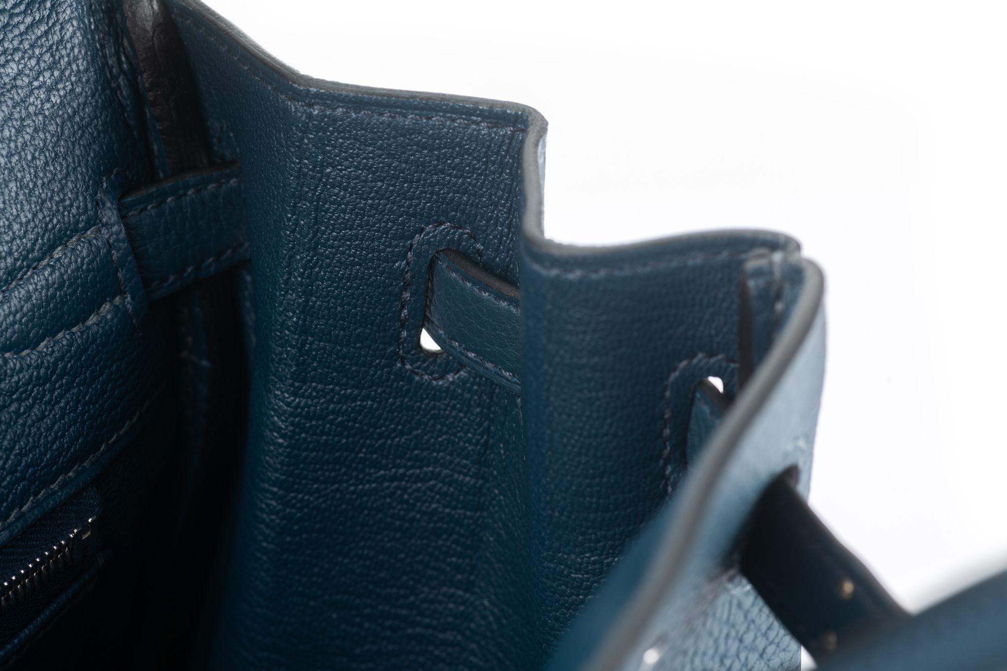 Hermès NEW Birkin 25 Togo Blue De Prusse For Sale 8
