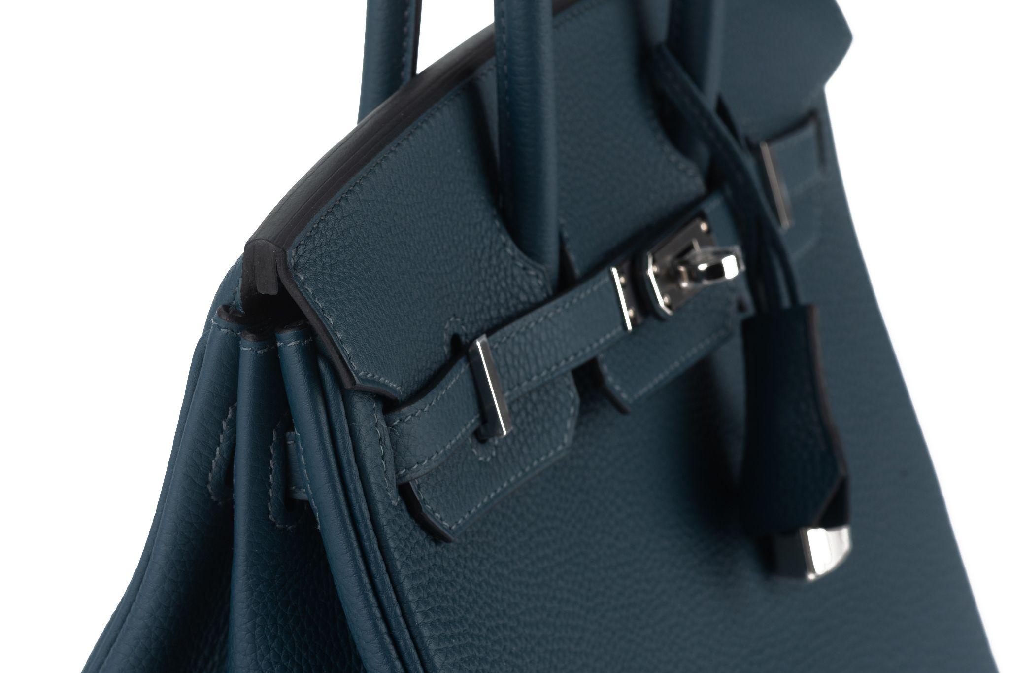 Hermès NEW Birkin 25 Togo Blue De Prusse For Sale 3