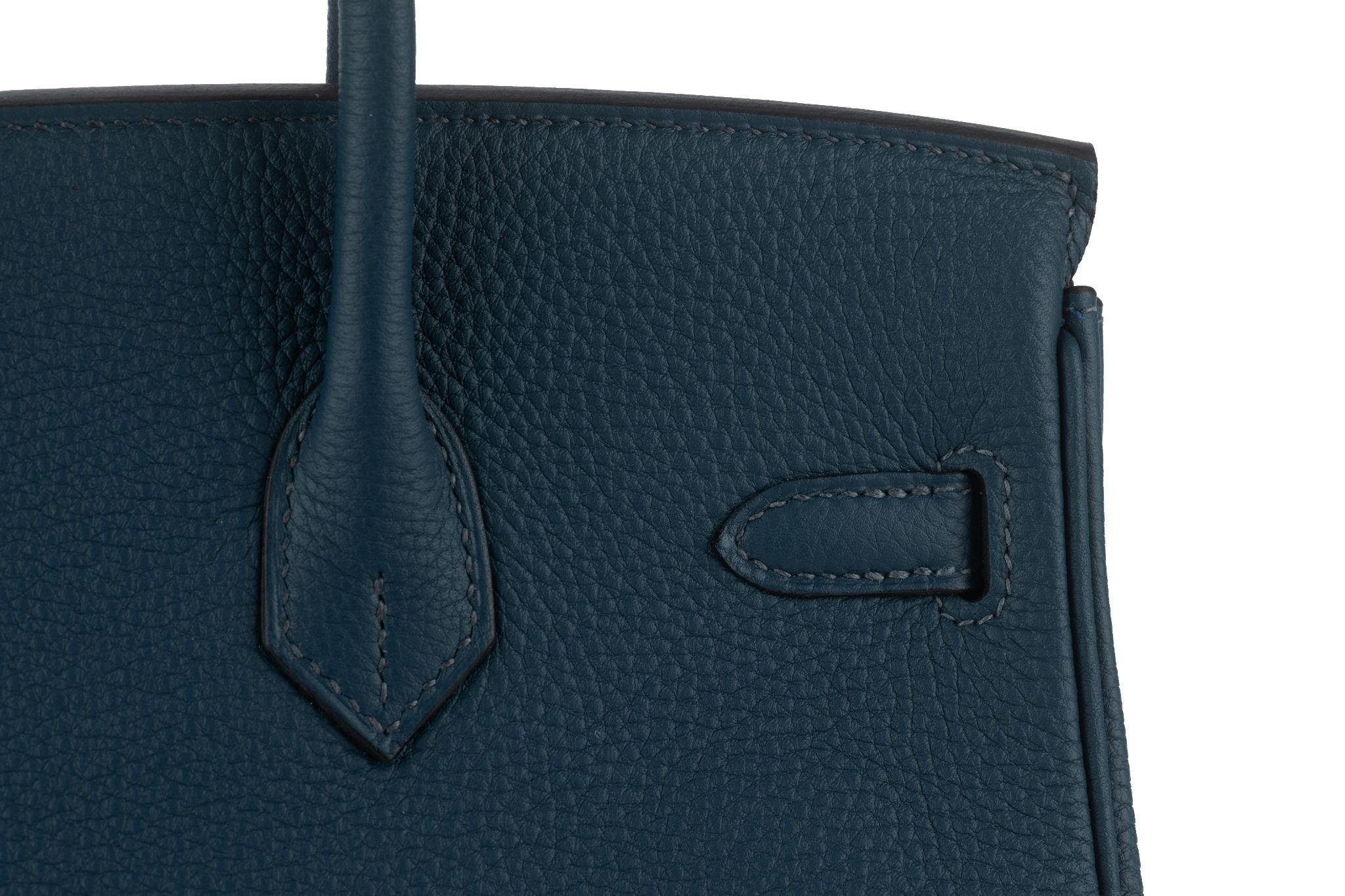 Hermès NEW Birkin 25 Togo Blue De Prusse For Sale 4