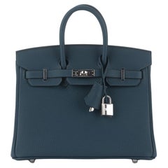 Hermès NEW Birkin 25 Togo Blue De Prusse