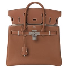 HERMES NEW Birkin 30 3-Piece Cognac Togo Leather Palladium Top Handle Tote Bag