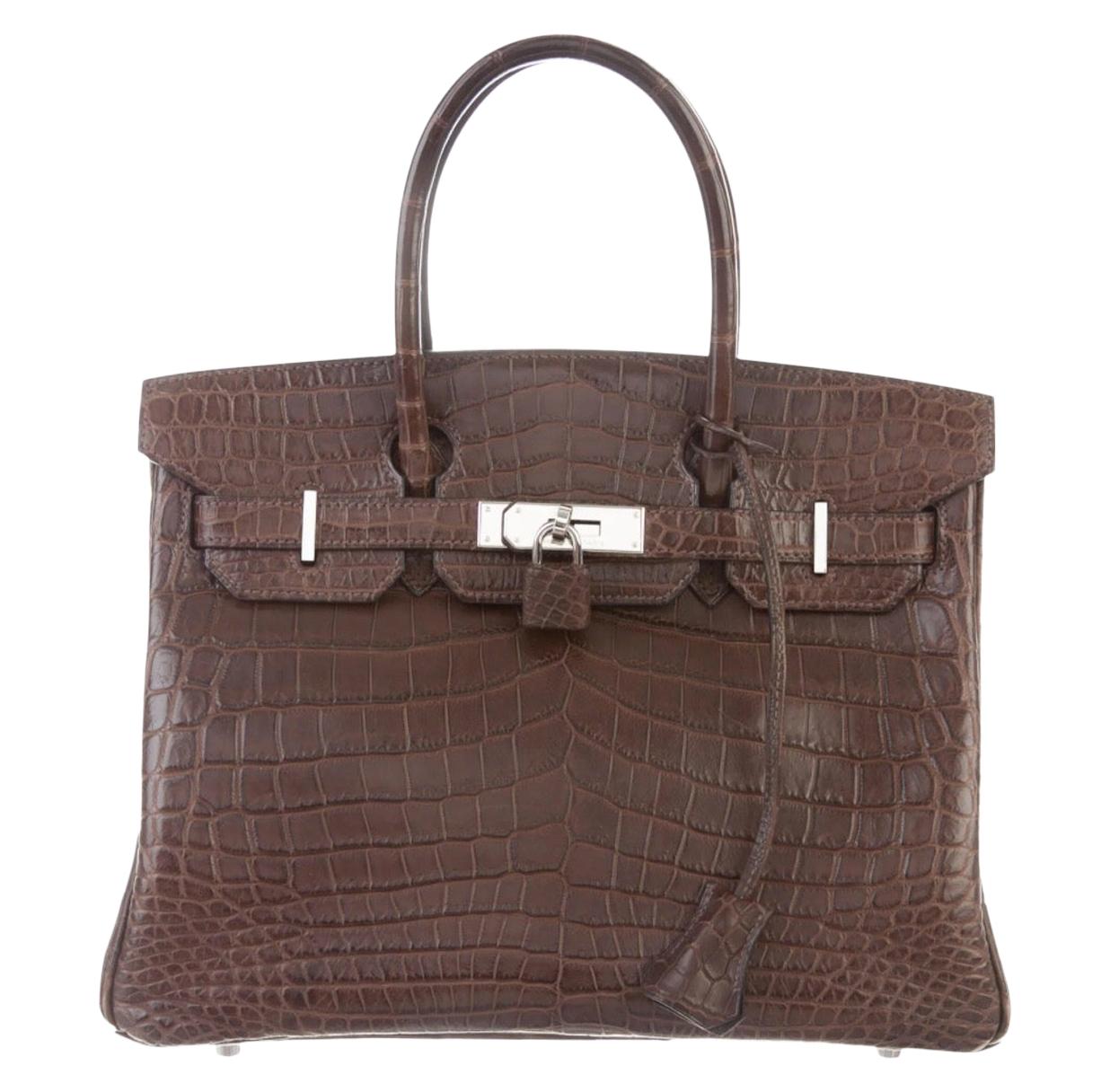 Hermes NEW Birkin 30 Crocodile Exotic Top Handle Satchel Tote Bag in Box