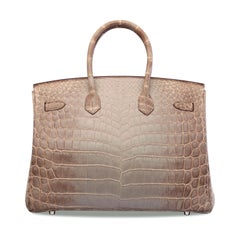 Hermes NEW Birkin 30 Gris Himalayan Crocodile Exotic Top Handle Tote Bag in Box