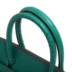 Hermes NEW Birkin 30 Kelly Green Ostrich Exotic Skin Top Handle Satchel Bag