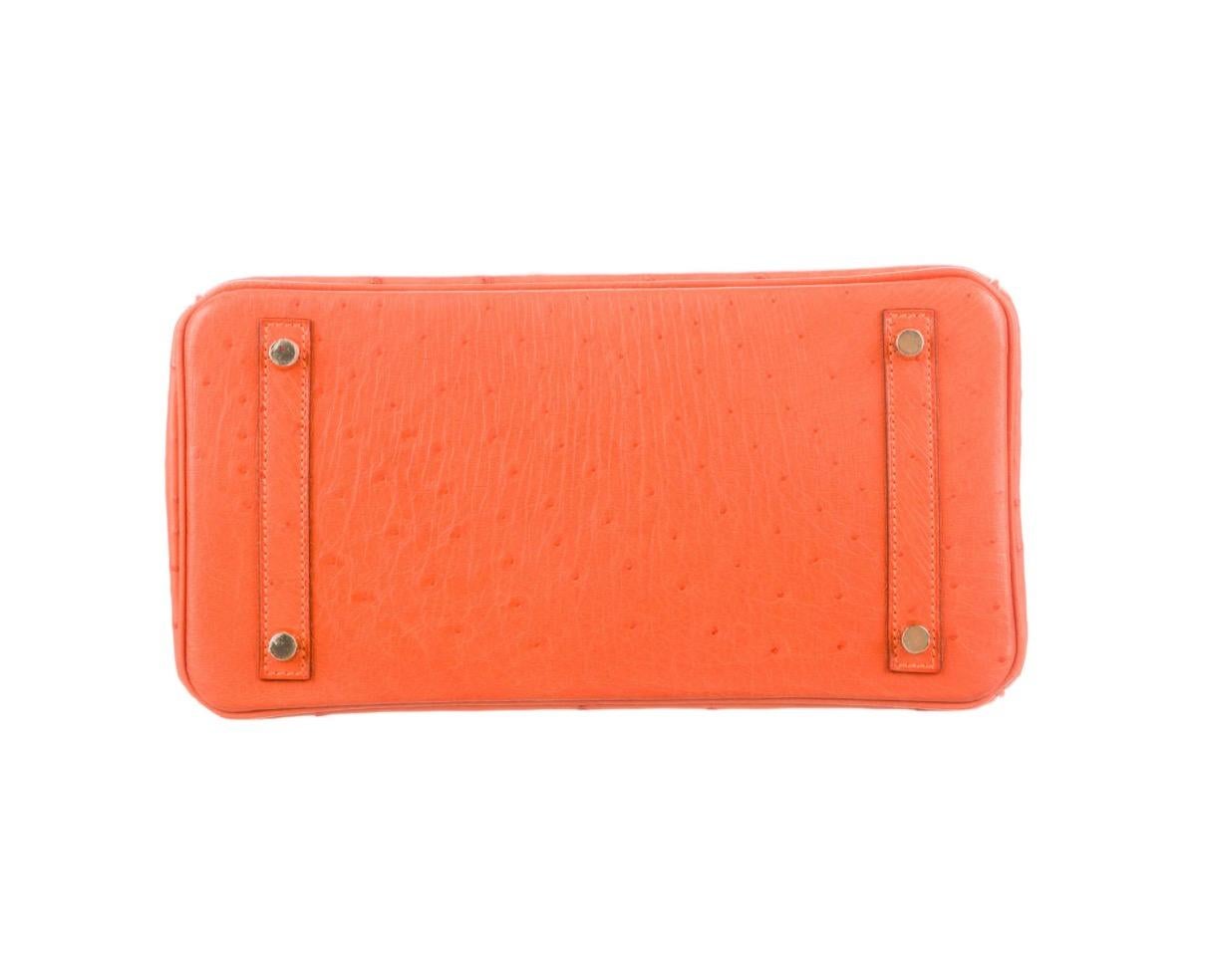 Women's Hermes NEW Birkin 30 Orange Exotic Gold Top Handle Satchel Tote Bag in Box