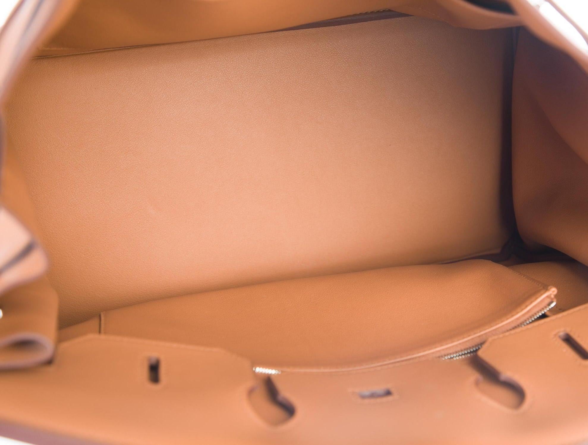 Women's Hermes NEW Birkin 35 Cognac Checker Leather Top Handle Satchel Tote Bag in Box