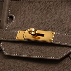 Hermes NEW Birkin 40 Taupe Tan Men's Carryall Travel Top Handle Satchel Tote Bag