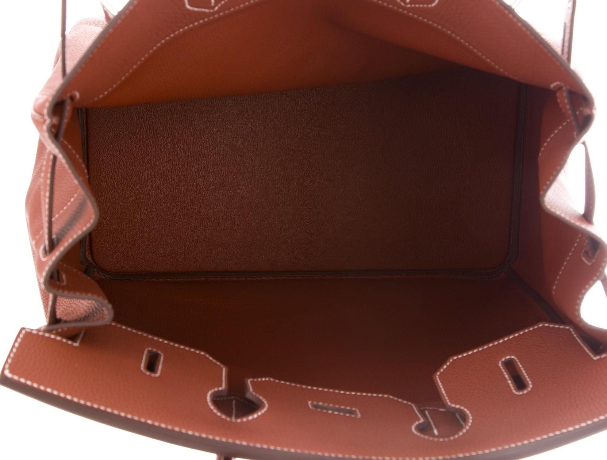Women's Hermes NEW Birkin HAC 40 Cognac Leather  Men's Travel Top Handle Tote Bag