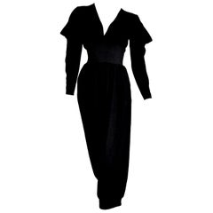 HERMES "New" Black Cashmere and Silk Jumpsuit with Elasticated Waistband- Unworn