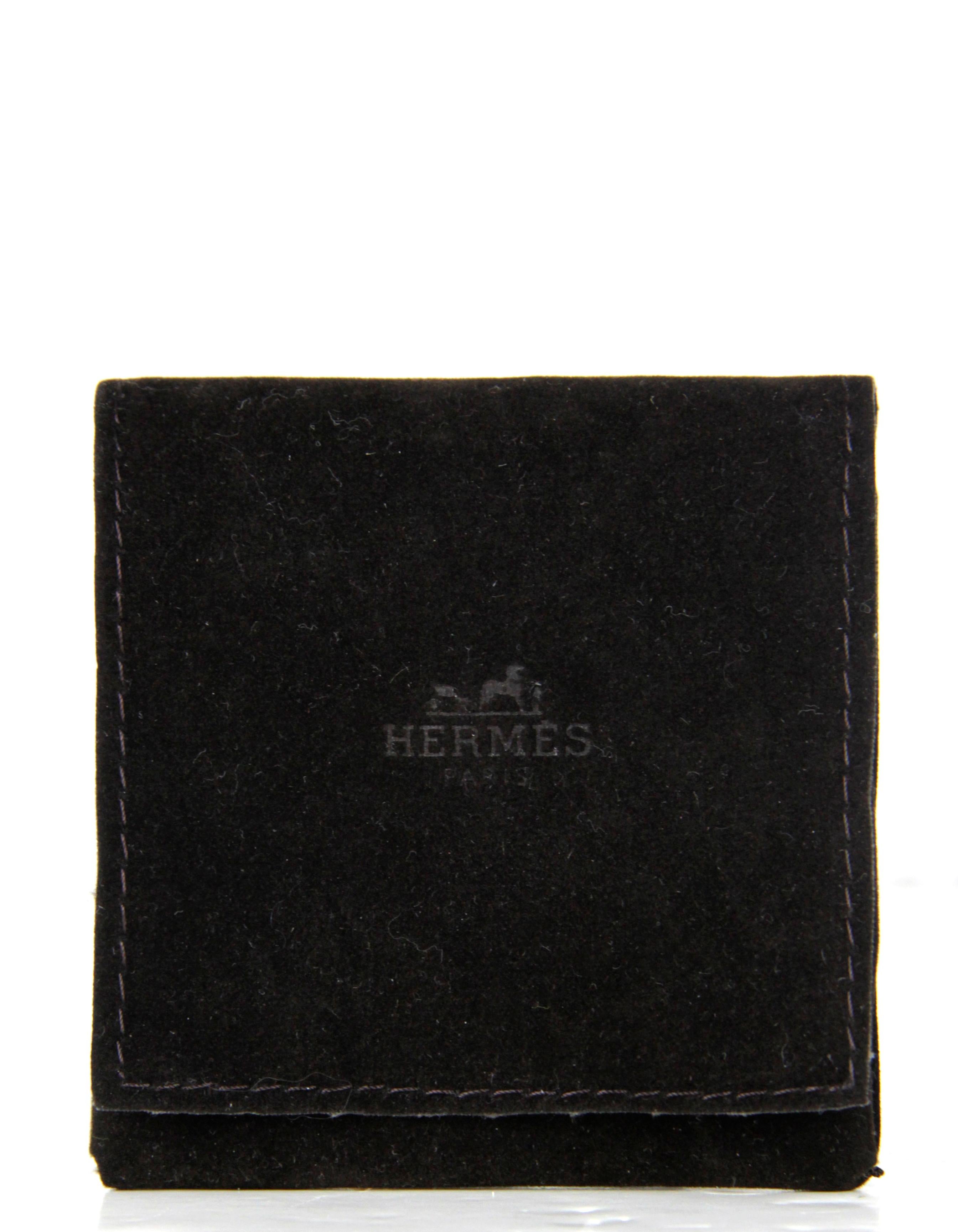 Hermes NEW Black Enamel/ Rose Gold Narrow Hinged Bracelet sz M For Sale 1