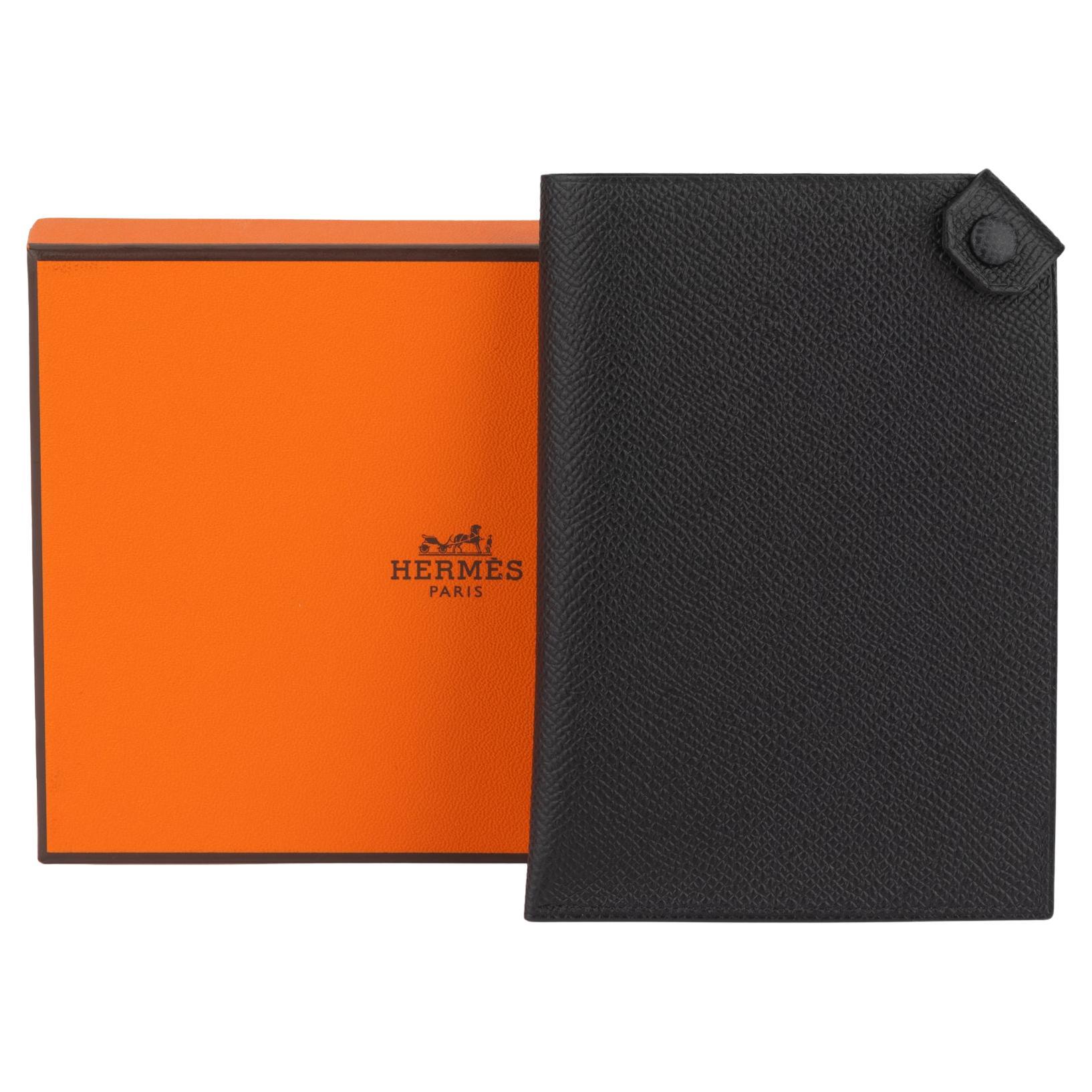 Hermès New Black Epsom Passport Cover For Sale