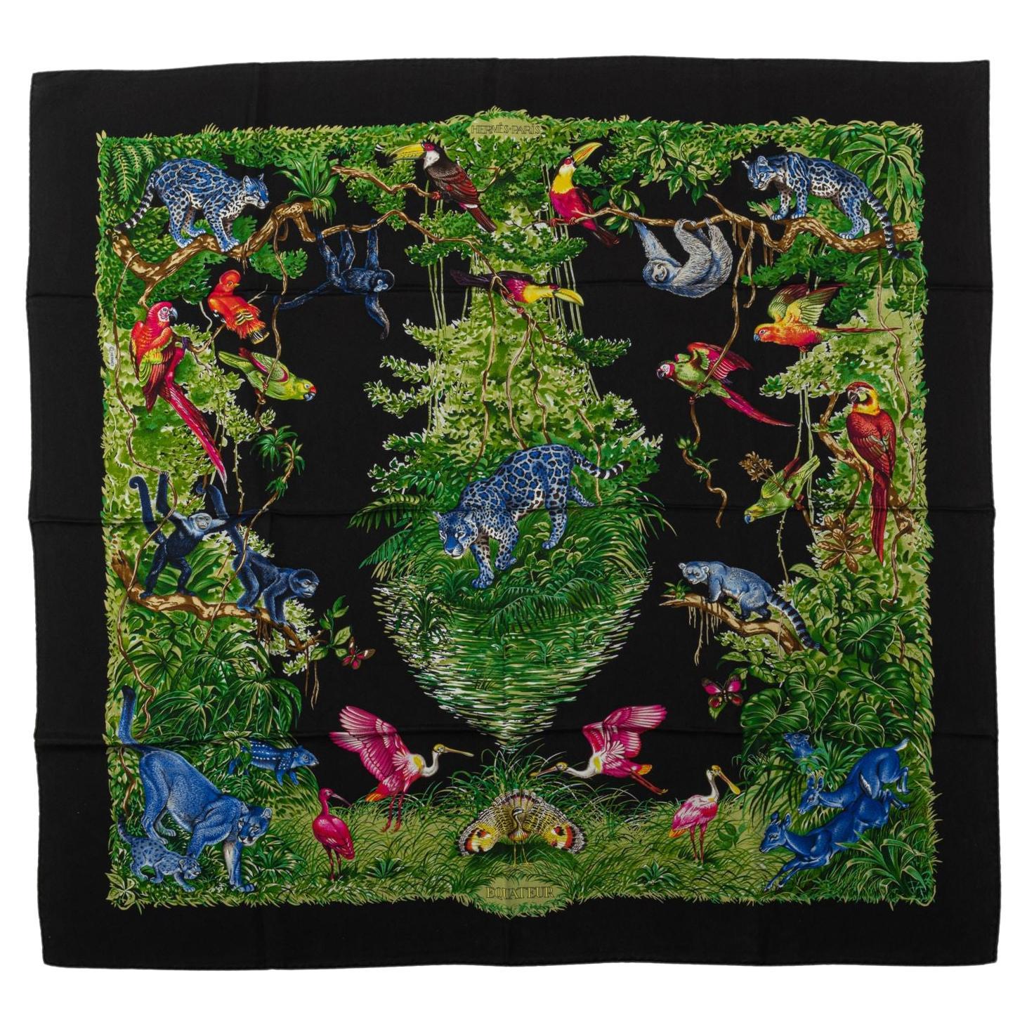 Hermès New Black Equateur Wash Scarf en vente