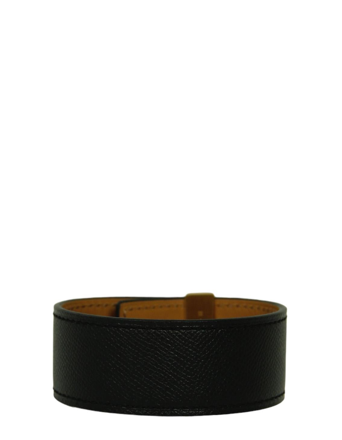 Hermes NEW Black/Gold Collier de Chien 24 Bracelet sz T3 2