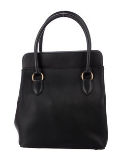 Hermes NEW Black Leather Top Handle Satchel Square Box Shoulder Bag in Box