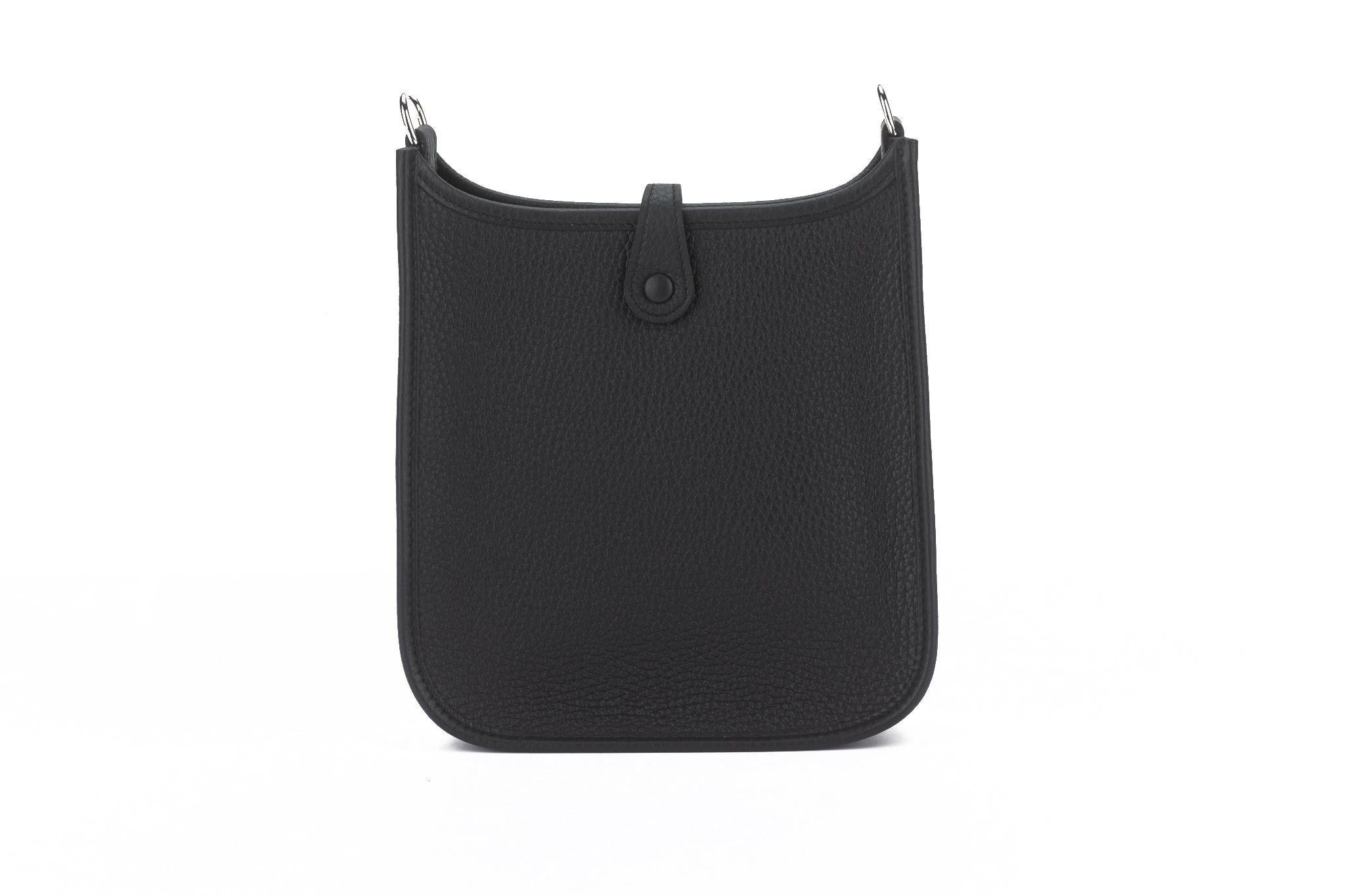 Hermès New Black Mini Evelyne Clemence For Sale 1