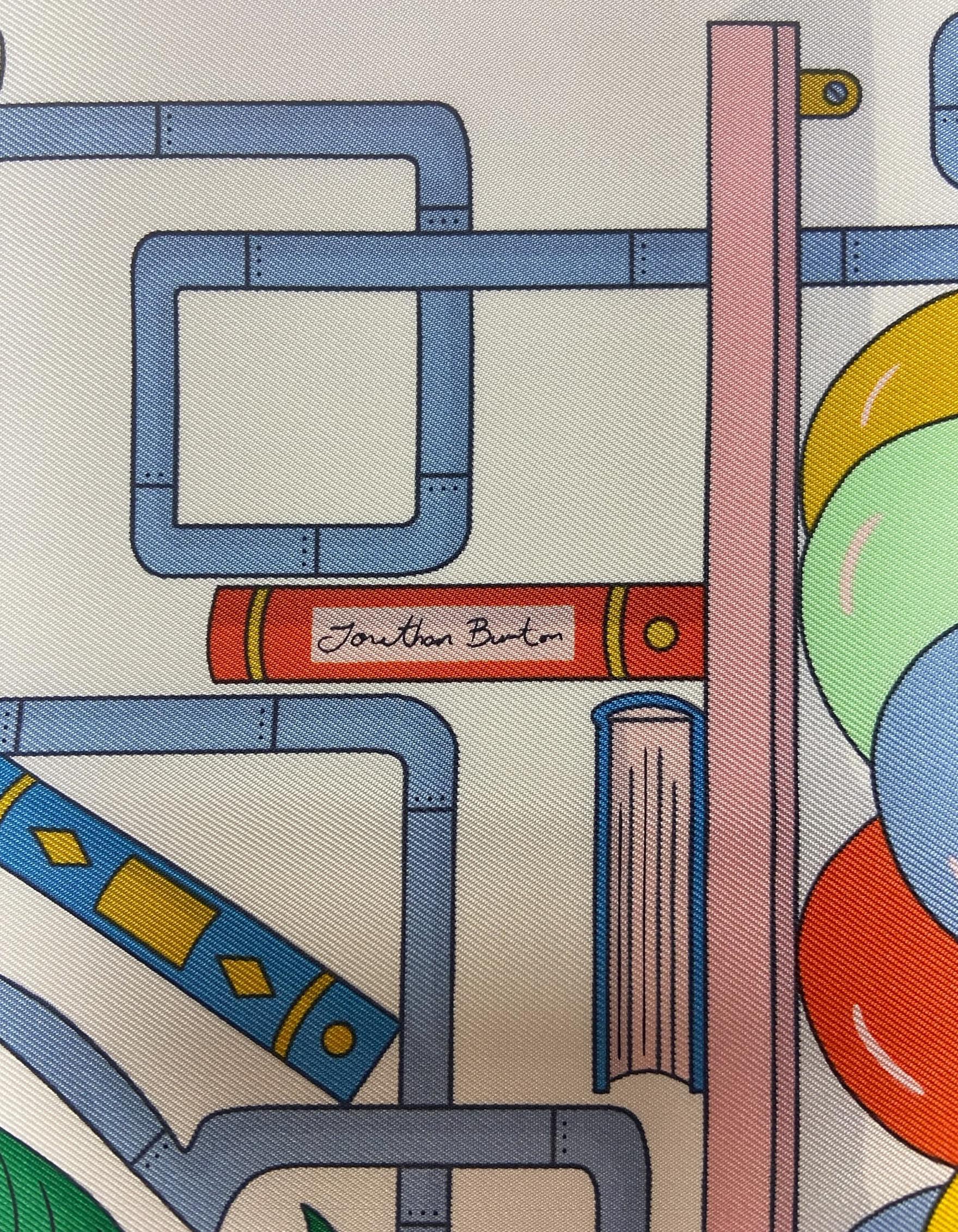 Pañuelo de seda Hermes NEW Blanc/ Cyclamen Tea for Two 90cm diseñado por Jonathan Burton 

Fabricado en: Francia
Color:Blanco/ Ciclamen
Materiales: 100% Seda
Estado general: Excelente, como nuevo con la etiqueta puesta
Incluye: Etiqueta Hermes
PVP: