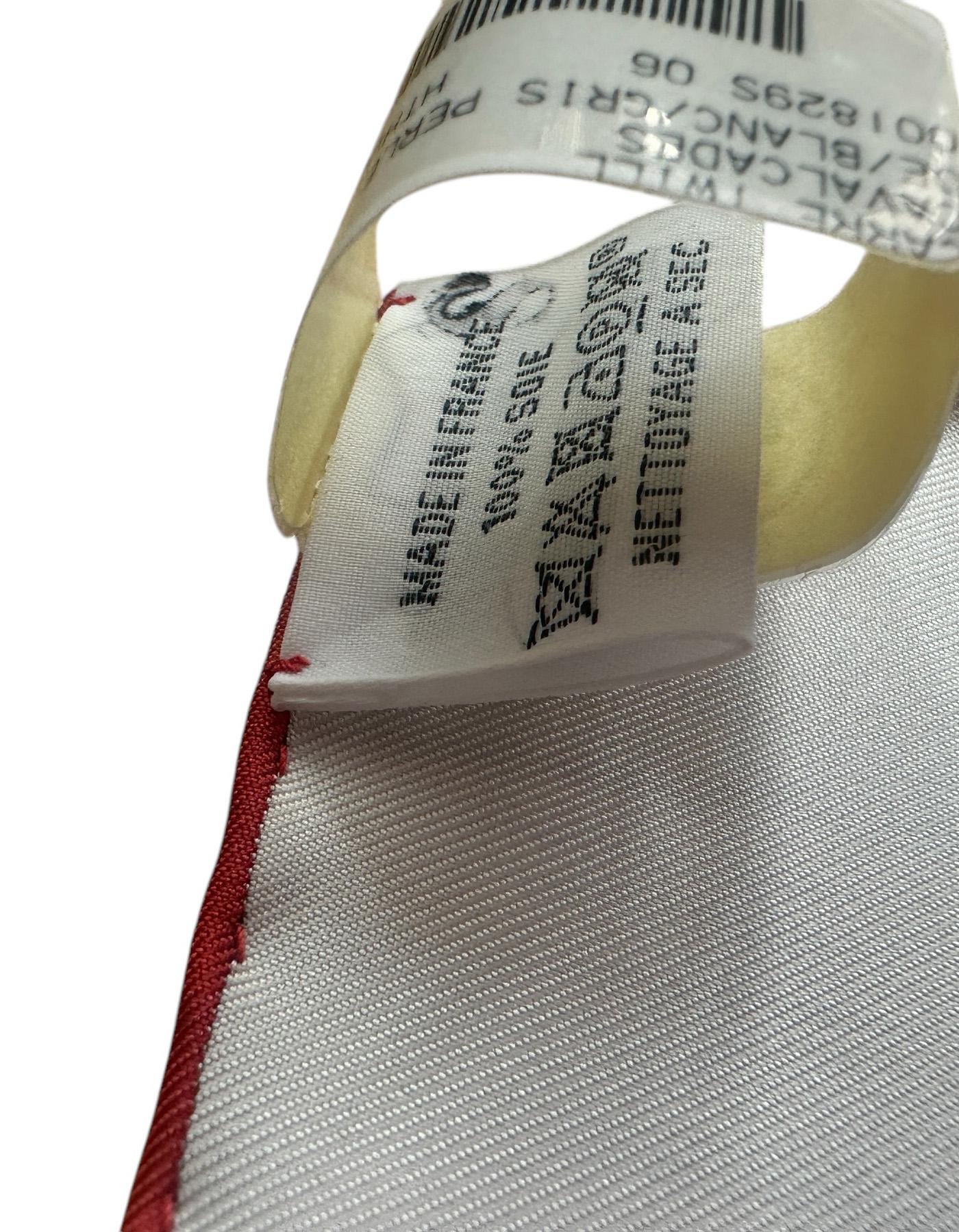 Hermes NEW Blanc/Gris Perle Cavalcades 90cm Silk Scarf by Laurence Bourthoumieux For Sale 1
