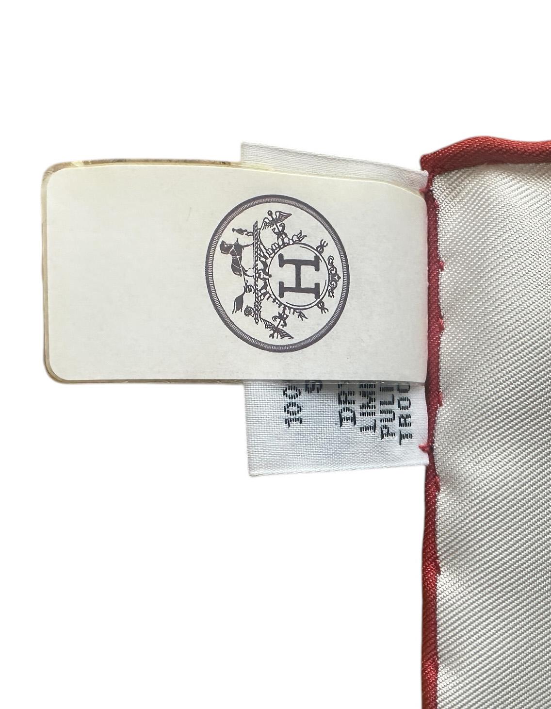 Hermes NEW Blanc/Gris Perle Cavalcades 90cm Silk Scarf by Laurence Bourthoumieux For Sale 2