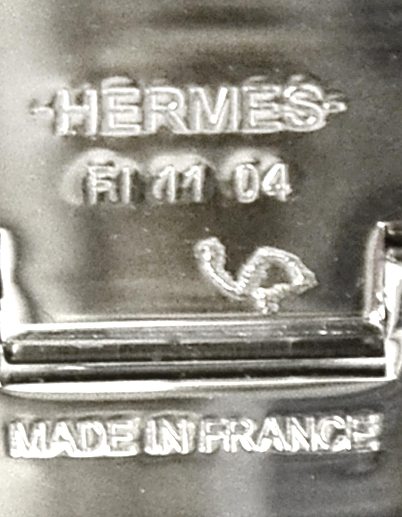Hermes NEW Bleu Turquin/Palladium Wide Enamel H Clic Clac Bracelet sz PM 1