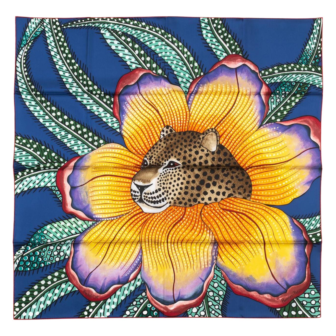 Echarpe en soie "Baobab" Hermès New Blue