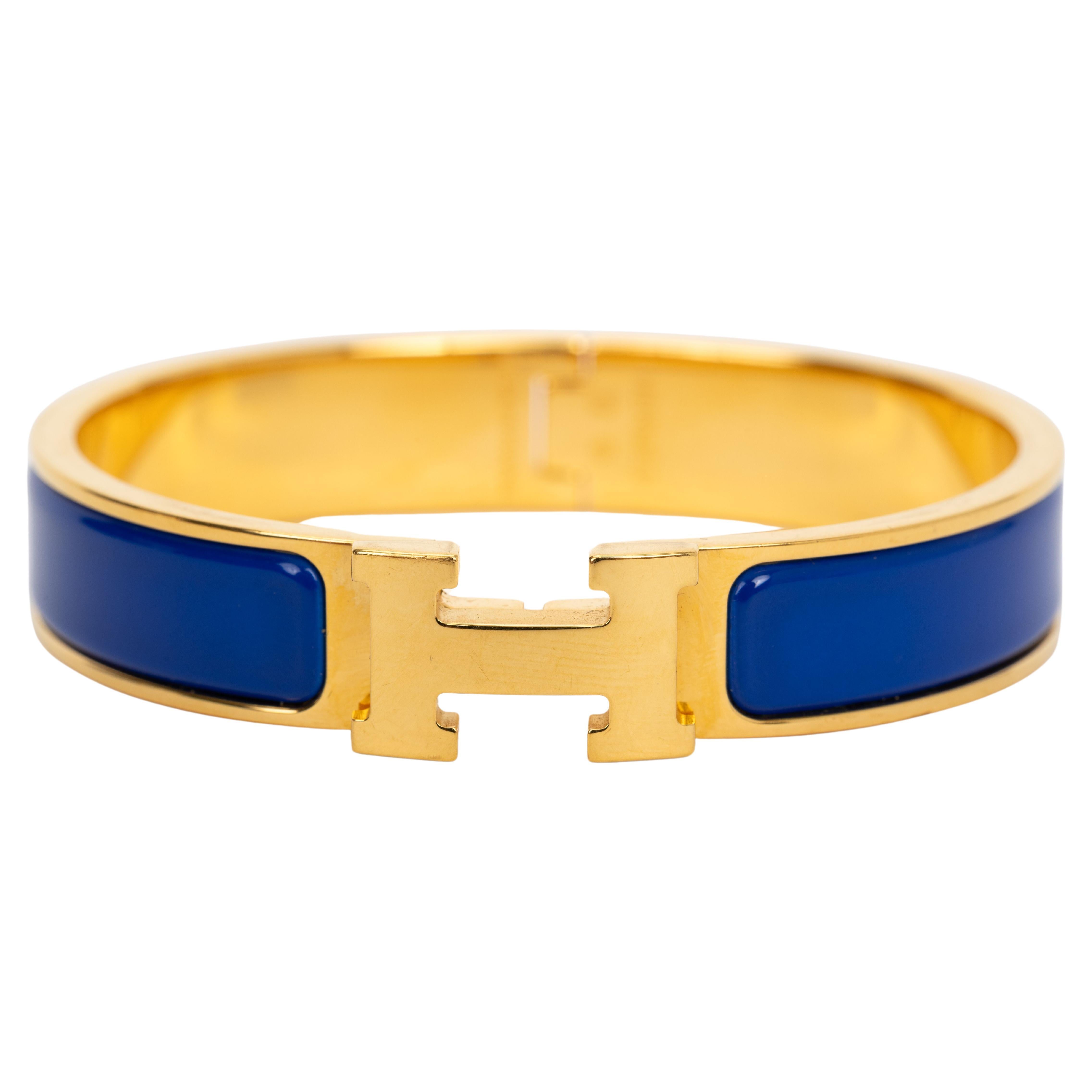 Hermes New Blue Thin Clic H Bracelet en vente