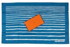Hermès New Blue White Striped Sarong