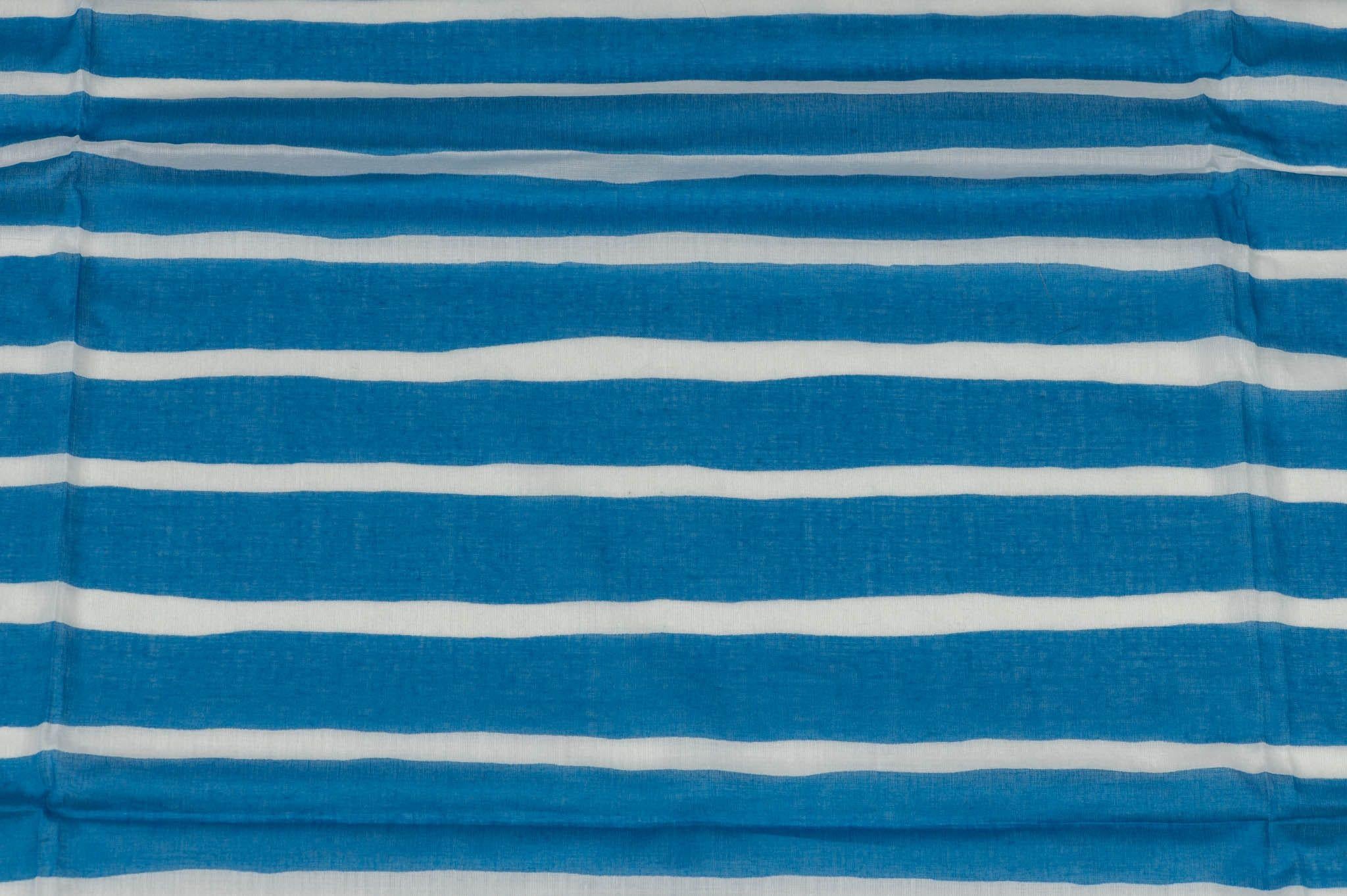 Hermès New Blue White Striped Sarong For Sale 1