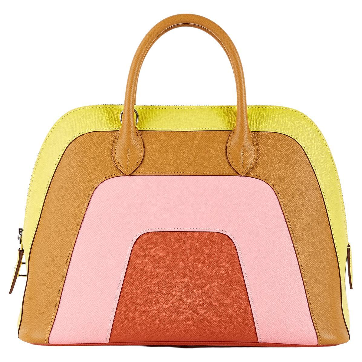 HERMÈS NEW Bolide 1923-30 Limited Edition Rainbow 'Sunrise' Top Handle Tote  Bag For Sale at 1stDibs