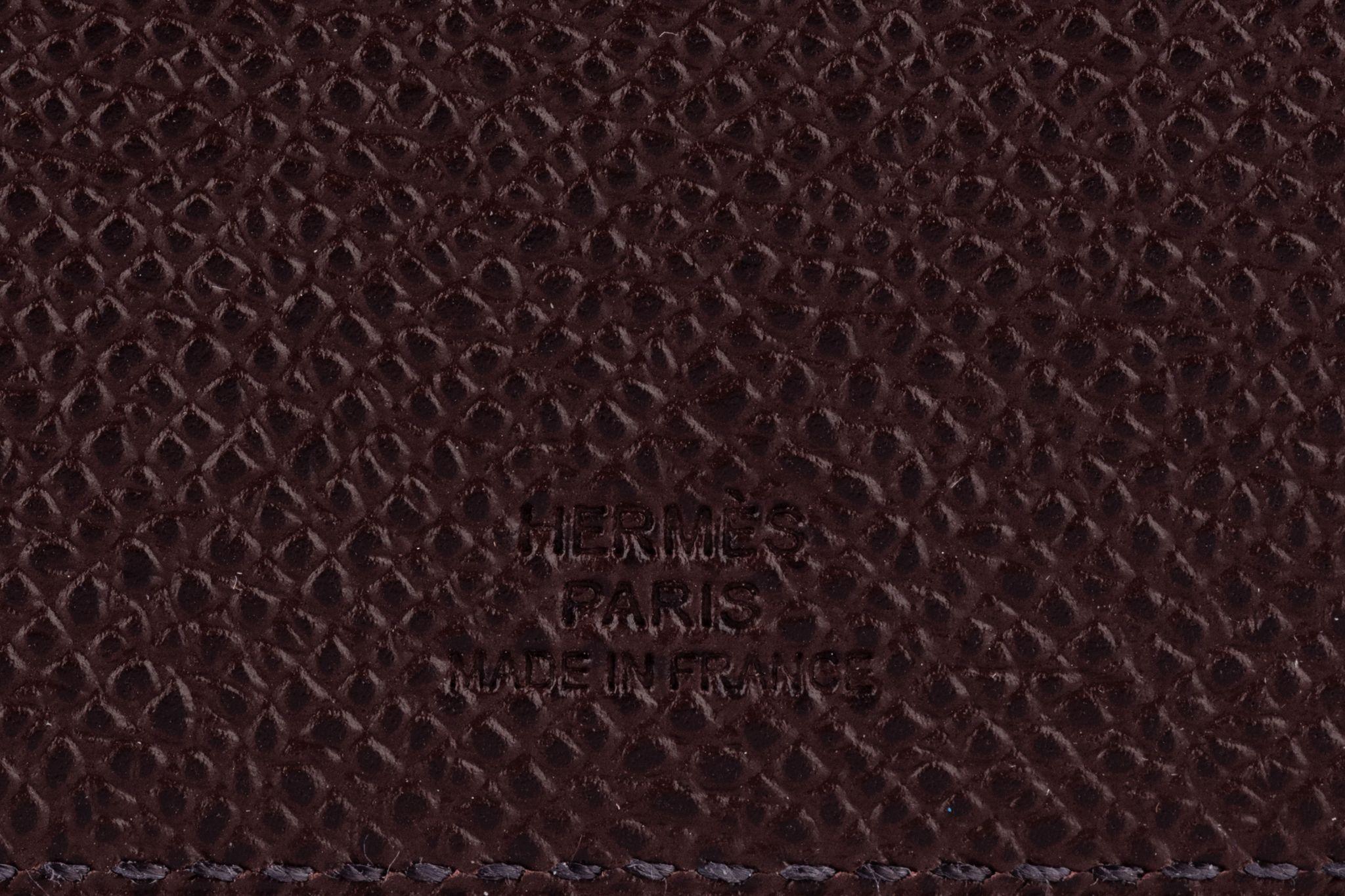 Black Hermès New Brown Epsom Passport Holder For Sale