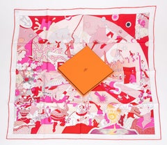 Hermès New ça Decoiffe Pink Silk Scarf