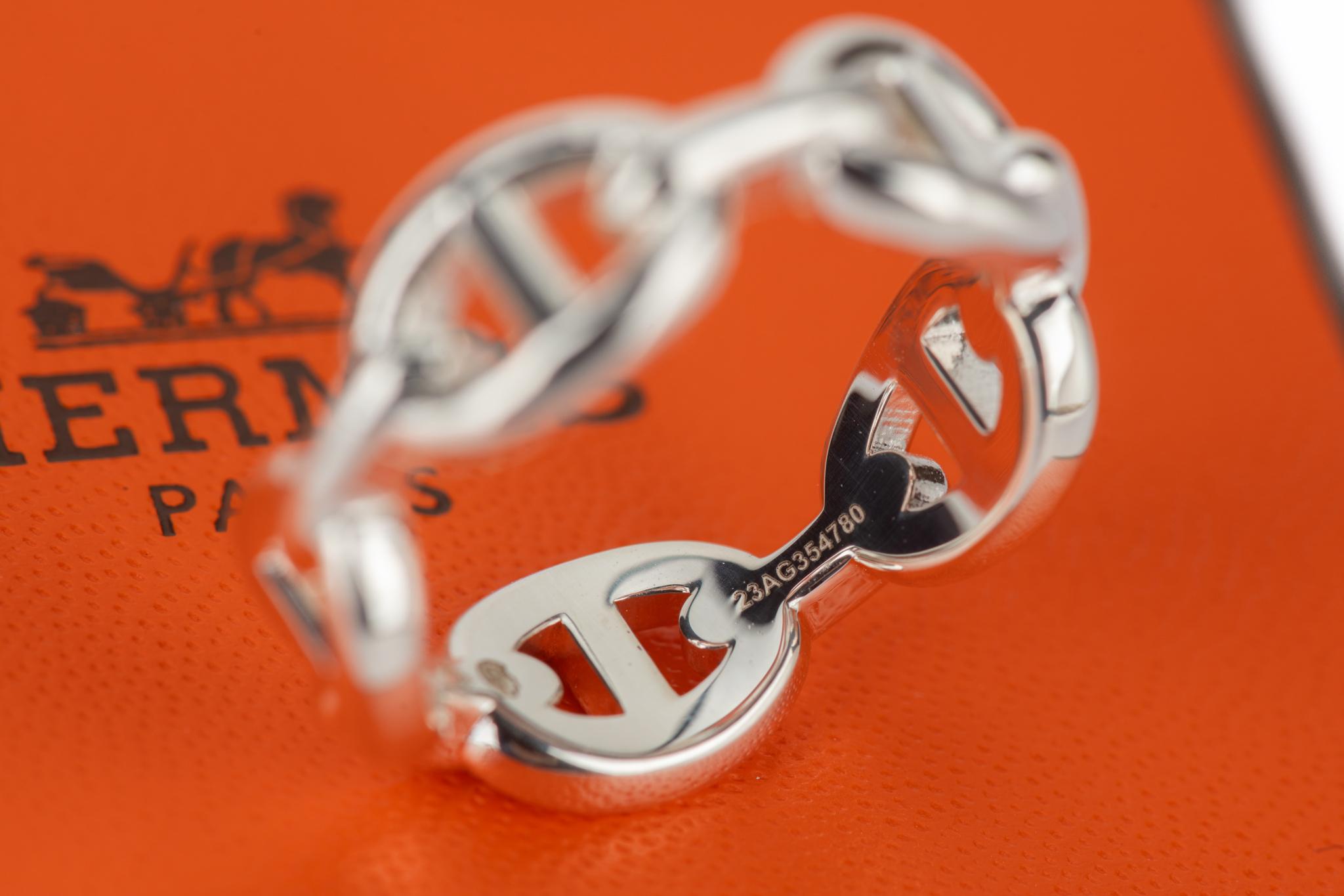 Women's Hermès New Chaine D'Ancre Sterling Ring For Sale