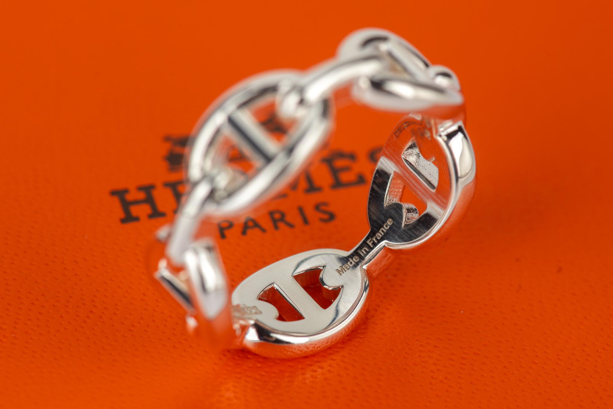 Hermès New Chaine D'Ancre Sterling Ring For Sale 1