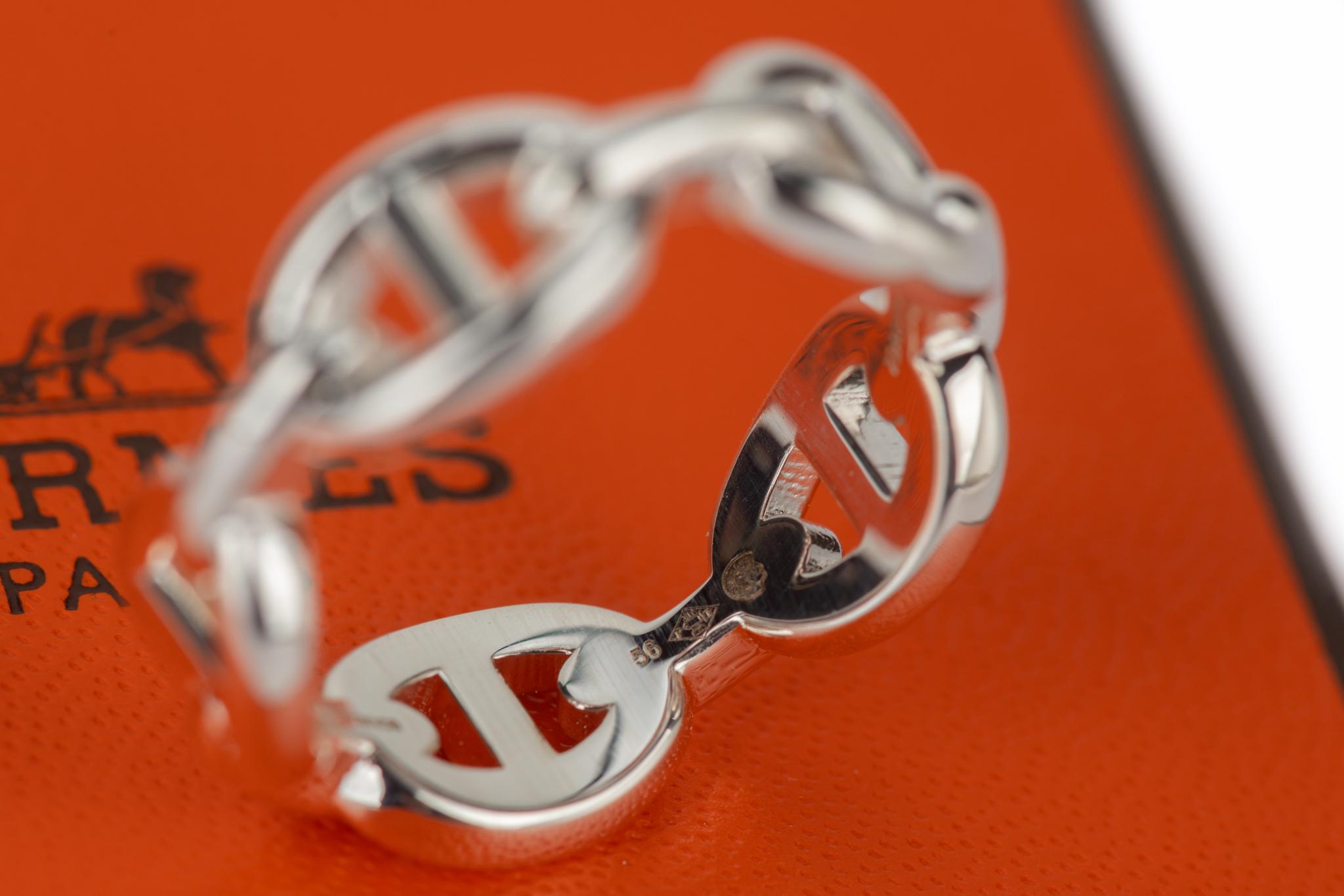 Hermès New Chaine D'Ancre Sterling Ring For Sale 2
