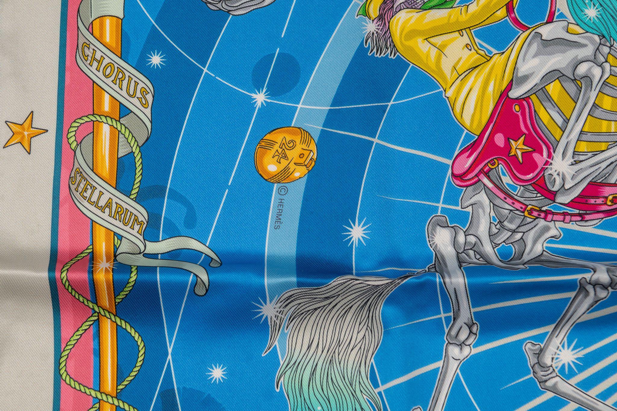 Women's or Men's Hermès New Chorus Stellarum Silk Scarf For Sale