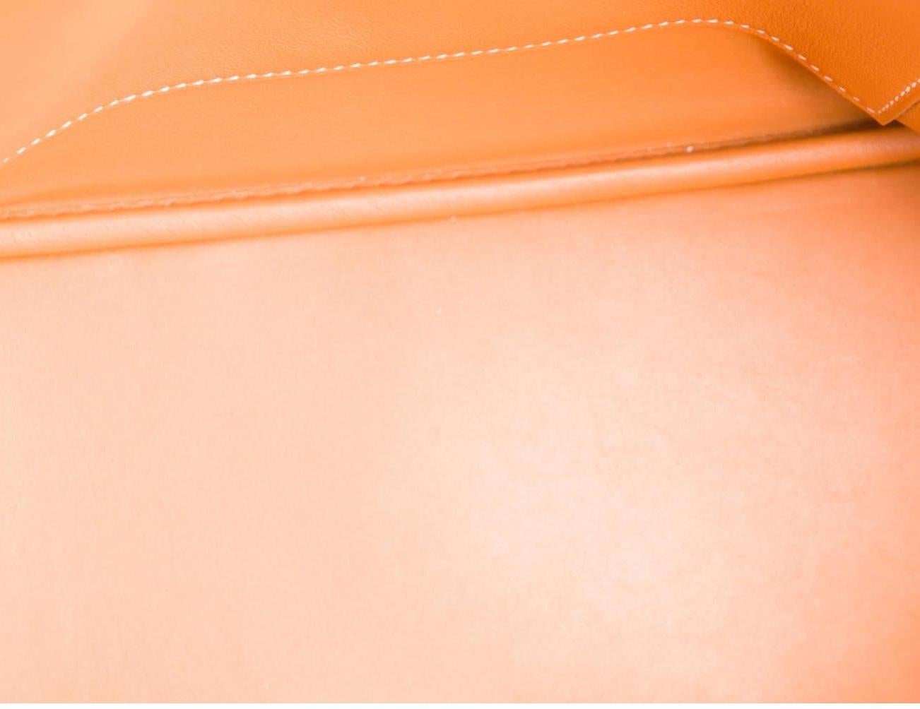 Women's Hermes NEW Cognac Leather Top Handle Satchel Carryall Tote Shoulder Bag
