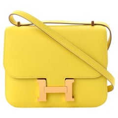 Constance 18 Lime Swift Gold Mini-Schultertasche mit Klappe für den Abend