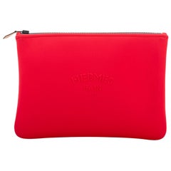 Hermès New Coral Neoprene Pouch